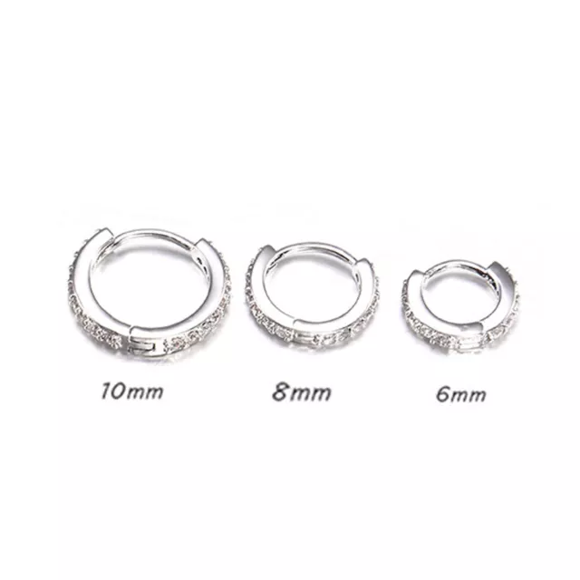 Stainless Steel Earring Sleeper Huggie Stud Cuff Hoop Earrings Nose 6-8mm Women