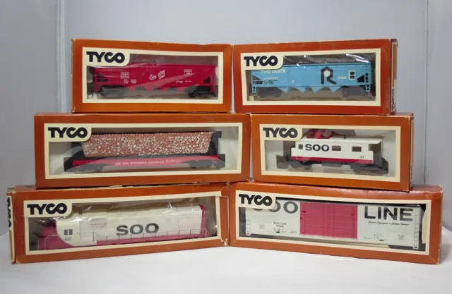 Lot of 6 Tyco Trains | Ho Scale | SOO Engine, Caboose, Freight car & more