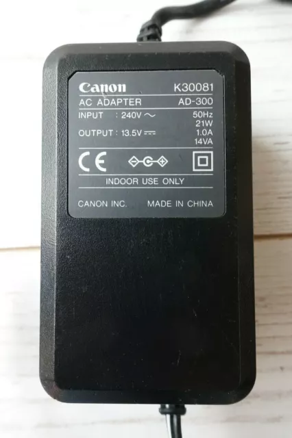Genuine Canon Printer Power Adapter K30081 / AD-300 13.5V 1.0A AC/DC Replacement