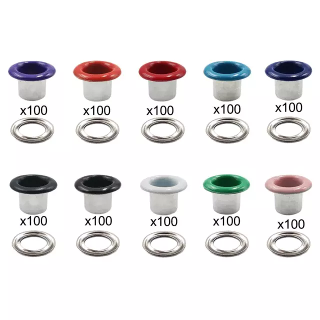 100 x Ösen aus Metall, runde Form, kleine Ösen für Scrapbooking, Taschen,