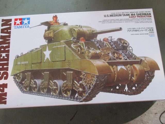 TAMIYA 35190 U.S. M4 Sherman Tank Early Production 1:35 Military Model ...
