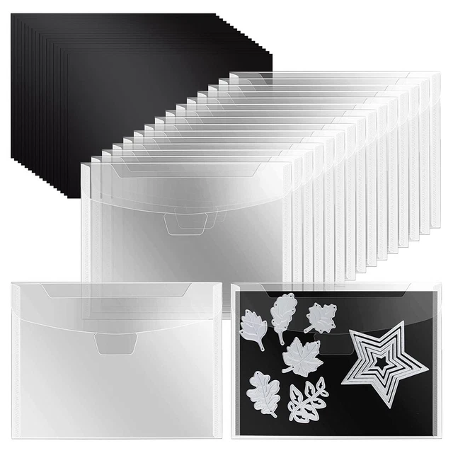 PAMINGONO Album pour Timbres 10 Feuilles Transparentes en Plastique Léger Double Face, Pochette de Rangement pour Collectionneurs de Timbres