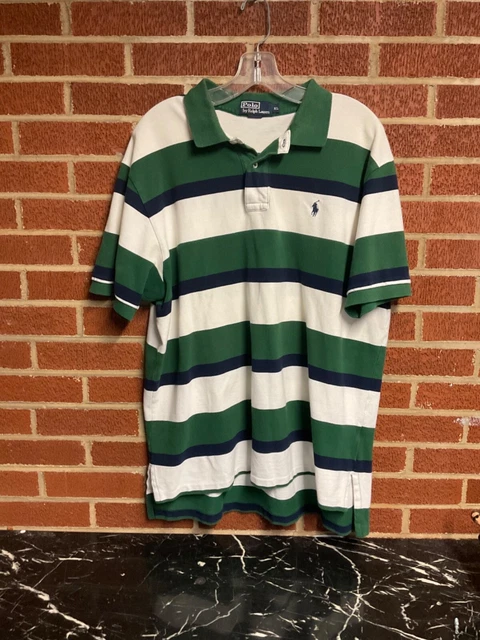 Vintage XL RALPH LAUREN POLO short sleeve Dress SHIRT button up vtg
