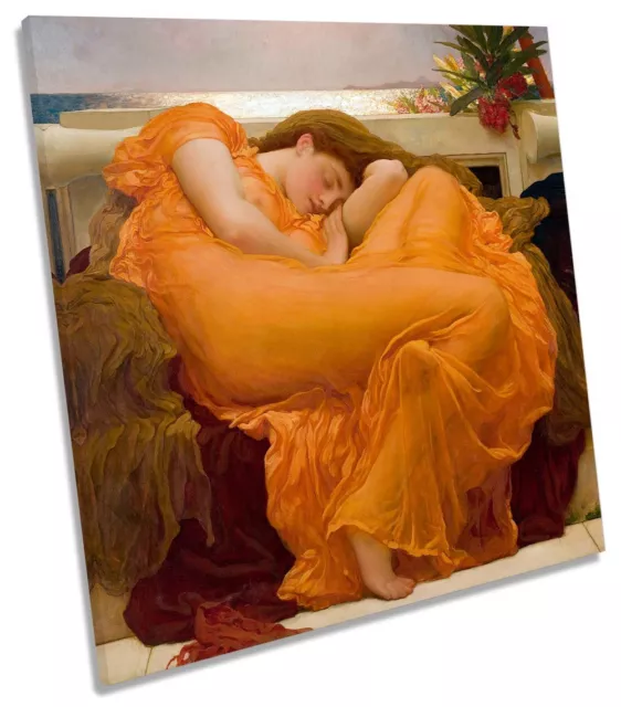 Frederic Leighton Flaming June CANVAS WALL ART Square Print