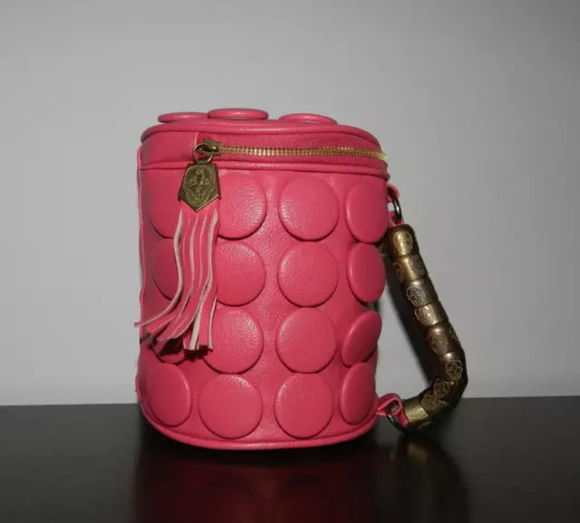 bolso de mano / mujer/ piel sintética rosado / estilo barbie