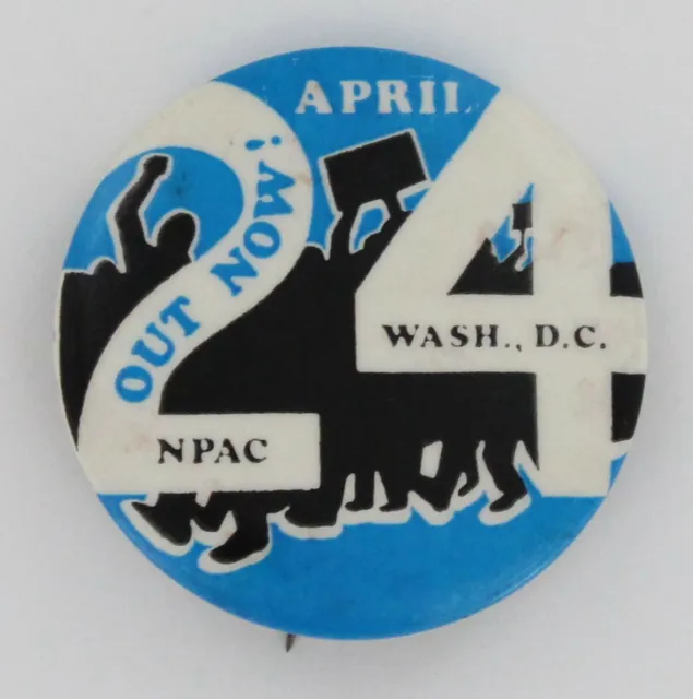 Vietnam War Protest 1971 National Peace Action Coalition Original Pin Hippy P787