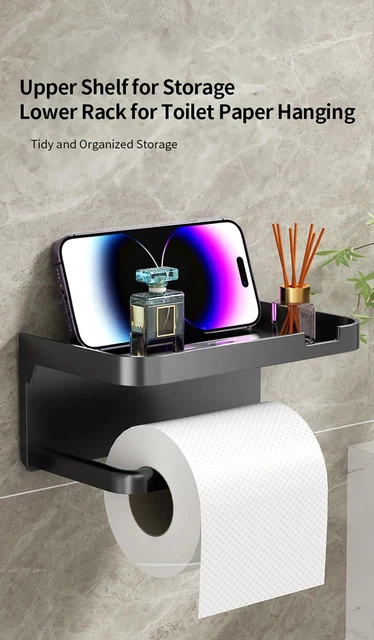 Porte Papier Toilette Mural Vintage En Métal Noir Et Corde De Chanvre - Support Rouleau Élégant Et Pratique