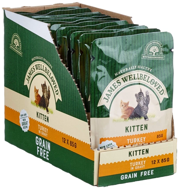 James Wellbeloved Kitten Grain Free Turkey in Gravy-Wet Cat Food-pack(12 x 85g )