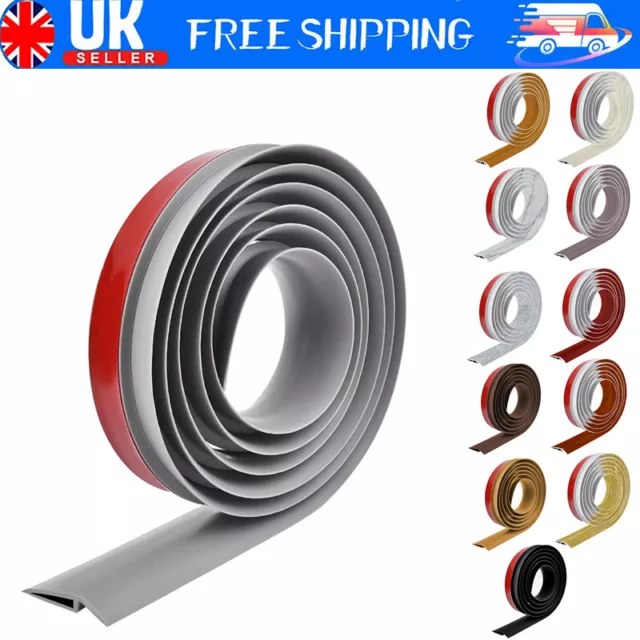 1-5M PVC Rubber Ramp Self Adhesive Threshold Reducer Floor Transition Strip UK