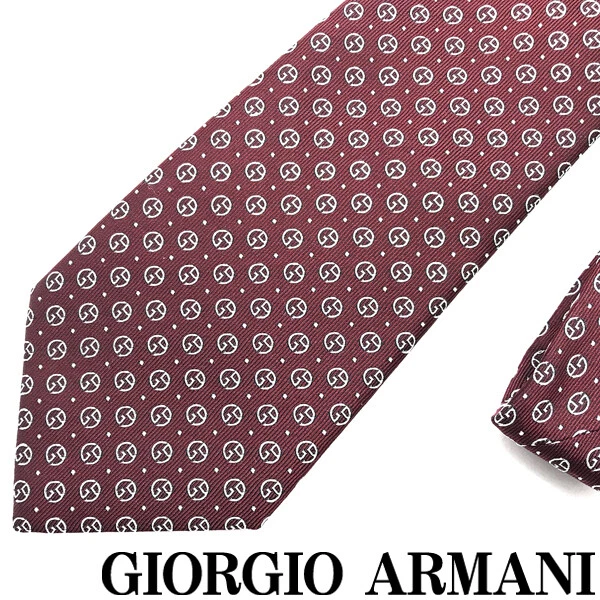 Giorgio Armani Tie Brand Silk Burgundy Width Of The Tip 8cm a609
