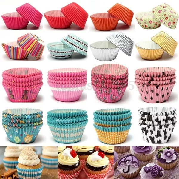Kit Pirottini Carta Oleata Cupcake Cases Per Stampi Torta Muffin Colori Misti
