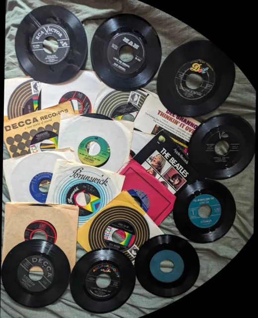 Lot Of (25) Vintage45 Rpm Records Decca Vista Brunswick Rca Victor All Playable