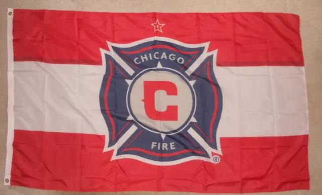 MLS Chicago Fire Flag Banner Perfect For Home Tailgaiting Soccer Futball Go Red