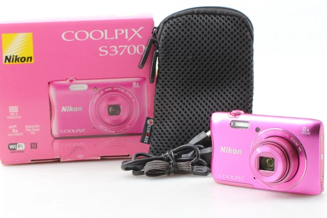 MINT IN BOX w/Case] Nikon Coolpix S3700 Pink 20.1 MP Digital