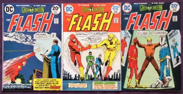 Flash #224 to #226. DC 1973. 3 x Bronze Age Issues.