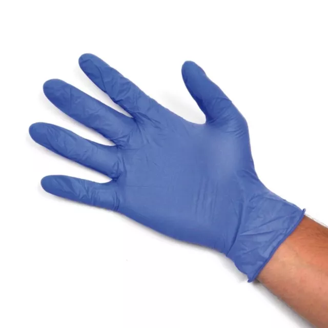 Guantes Desechables En Nitrilo Sin Polvo Azul - 100 Unidades