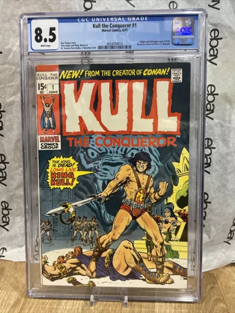 Kull the Conqueror #1 CGC 8.5 1971 New Slab Comic 1st full app. Kull White Pages