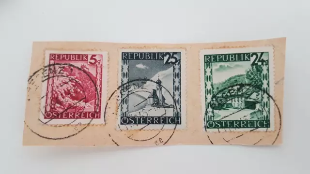 div. Briefmarken Republik Österreich 1945, gestempelt - nicht abgelöst