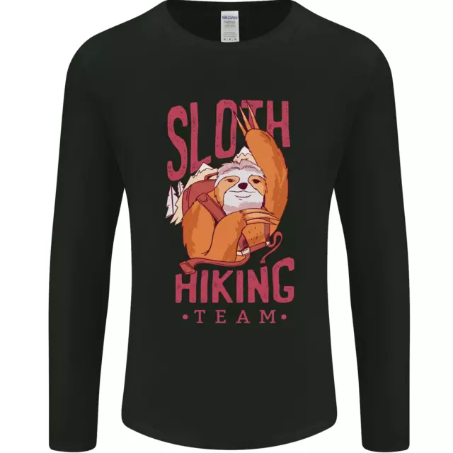 Sloth Hiking Team Trekking Rambling Funny Mens Long Sleeve T-Shirt