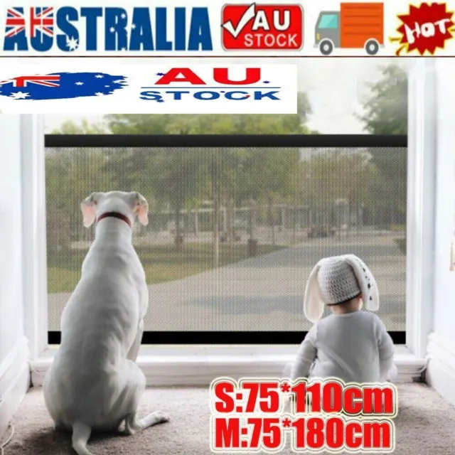 Retractable Dog Pet Mesh Gate Pets Barrier Baby Kid Safety Fence Outdoor Guard