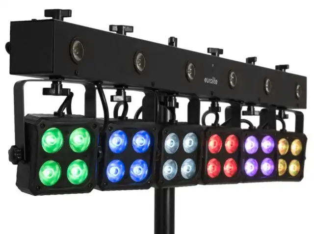 Leistungsstarke Eurolite DMX-Lichteffektleiste mit je 6 RGBW-Spots & Strobe-LEDs