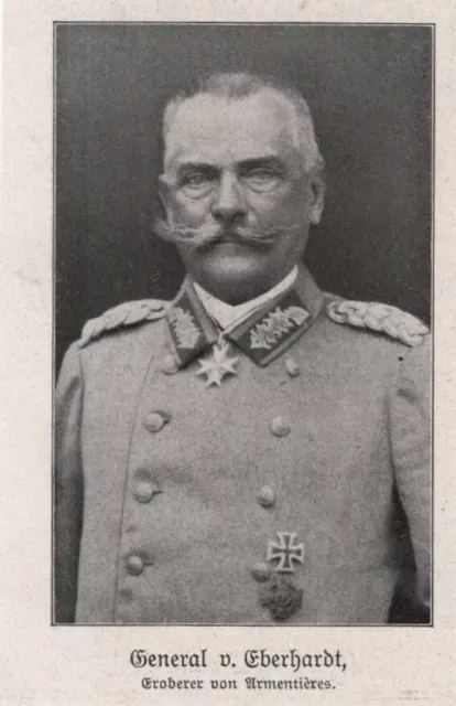 Général Magnus De Eberhardt Original Bilddokument De 1918 WW1