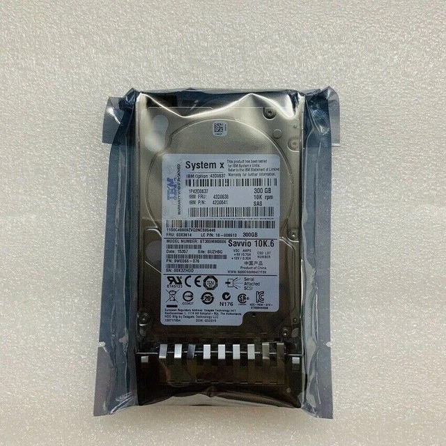 IBM 42D0637 42D0638 42D0641 300GB 10K RPM 6G 2.5" SAS x3650 M2 X3550 Hard Drive
