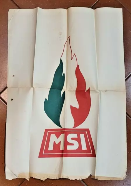 M.S.I.RARO MANIFESTO ORIGINALE PARTITO MOVIMENTO SOCIALE ITALIANO Poster anni'60