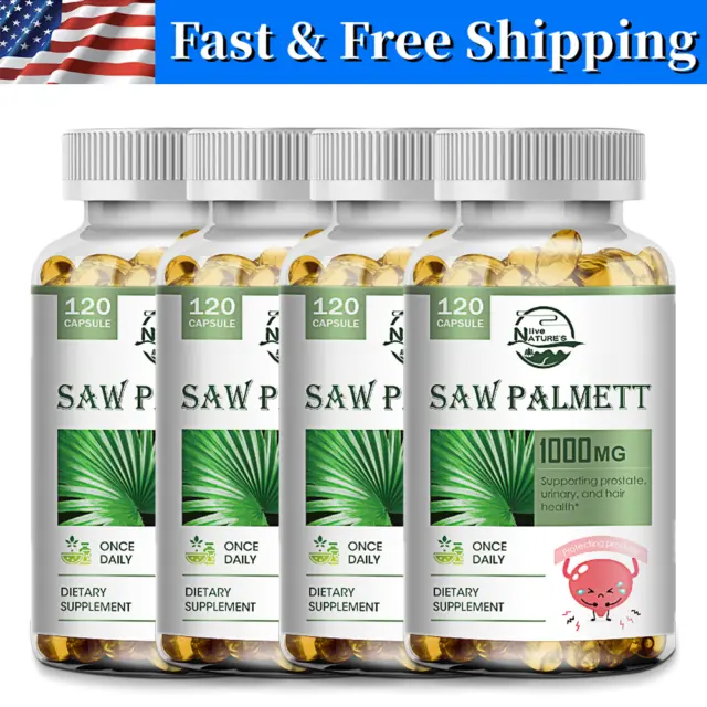 1000mg Saw Palmetto - Premium Prostate Health Support Supplement for Men Health