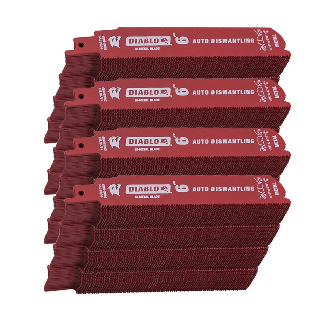 200 Pack 6 inch 14/18 TPI Diablo Steel Demon Bi-Metal Saw Blade for Medium Metal