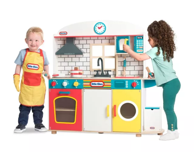 Little Tikes Wooden Deluxe Kitchen & Accessories - Pretend Play - Educational