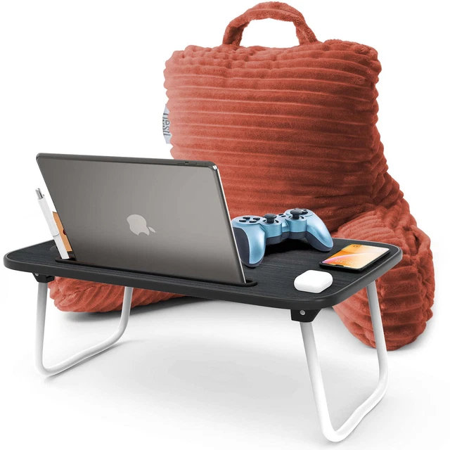 Cut Plush Striped Back Support Pillow, Shredded Memory Foam Bed Rest Pillow