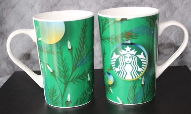 Starbucks Set 11 Oz Coffee Mugs Bone China 2020 Christmas Holiday Winter Lights