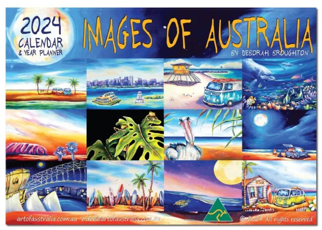 DEBORAH BROUGHTON ART 2024 Images of Australia Reef Surf Calendar 2
