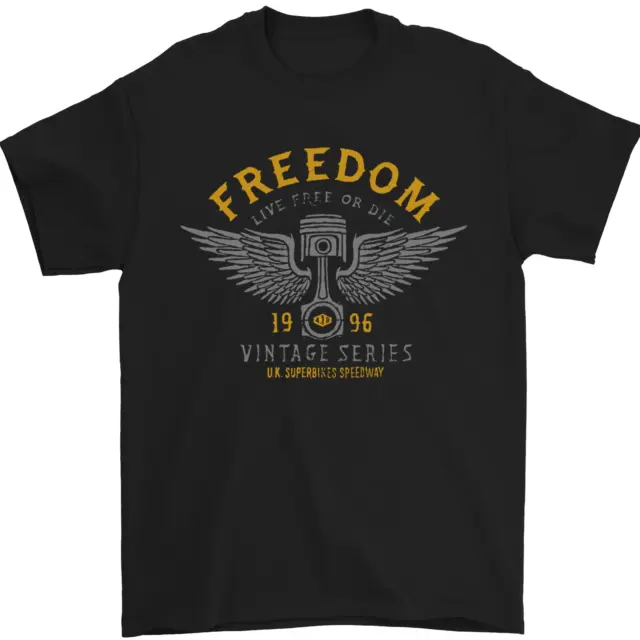Freedom Vintage Motorcycle Motorbike Biker Mens T-Shirt 100% Cotton