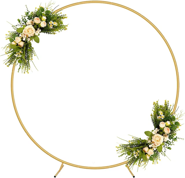 6.56Ft round Backdrop Stand, Metal Circle Wedding Arch Backdrop Stand Balloon Ci