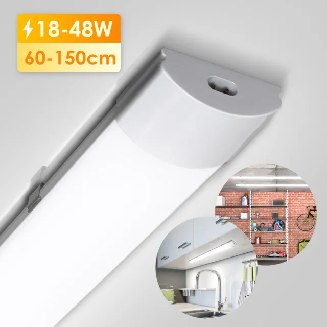LED Feuchtraumleuchte Garage Neutralweiß LED Röhre Wannenleuchte 60/120/150 cm