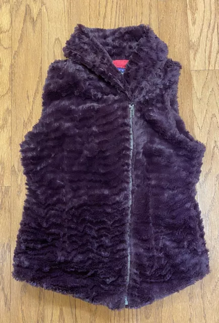 Patagonia Pelage Purple Faux Fur Fuzzy Soft Asymmetrical Zip Vest Women’s Small