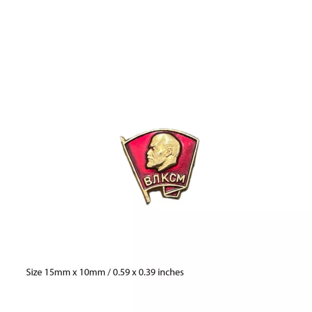 Soviet Union Ussr VLKSM Lenin Young Communist Party Tiny 15mm Metal Pin Badge