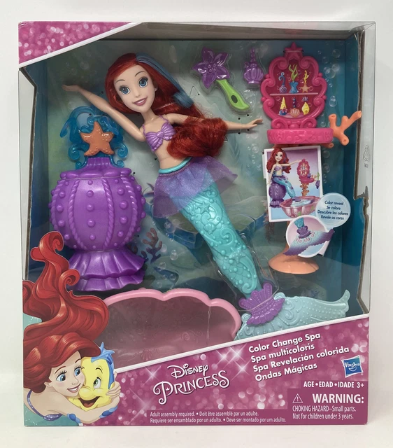 DISNEY PRINCESS ARIEL Color Change Spa Doll Color Reveal Little Mermaid ...
