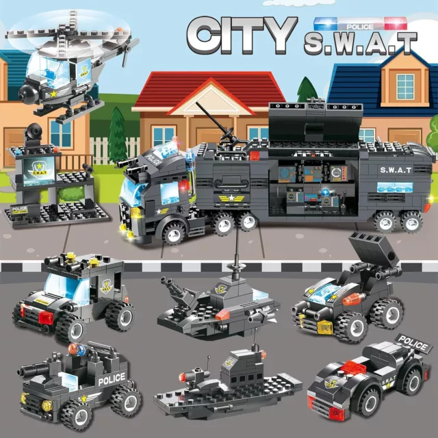 SWAT City Police Mobile Command 1110 PCS Center Building Block NOT LEGO