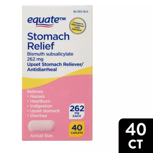 Equate Upset Stomach Relief tablets 40 count Compares to | Pepto-Bismol 12/24