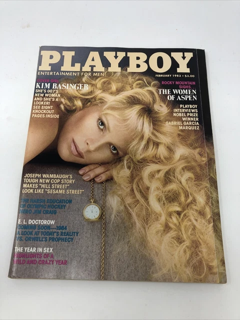 PLAYBOY MAGAZINE WITH Centerfold 1983 February Kim Basinger Cover Women
