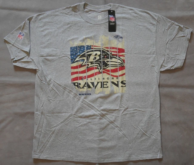 MAGLIETTA NUOVA/IMBALLO ORIGINALE: Baltimore Ravens NFL FANWEAR! ABBIGLIAMENTO SQUADRA! BANDIERA USA! S-XXL