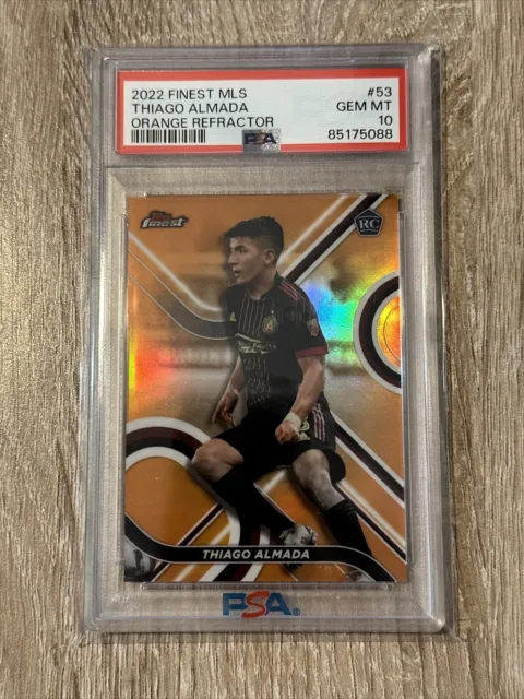 2022 Topps Finest MLS #53 Thiago Almada Orange Refractor /25 PSA 10 Pop 1