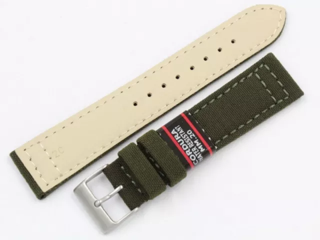 NEW Cinturino Cordura e Lorica Verdone Ansa 20mm Elegante Waterproof Strap Band 2