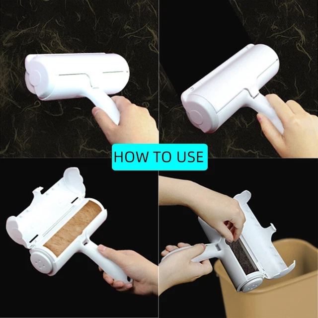 Pet Hair Roller Remover Lint Brush 2Way Dog Or Cat Comb Tool Convenient Cleaning 2