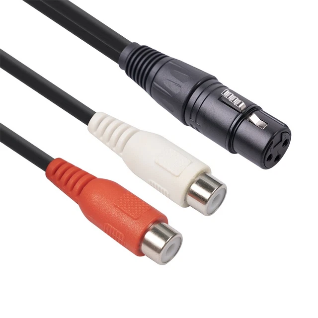 3 Pin XLR to 2 RCA Female Adapter Cable 20cm Enhanced Sound Connectivity