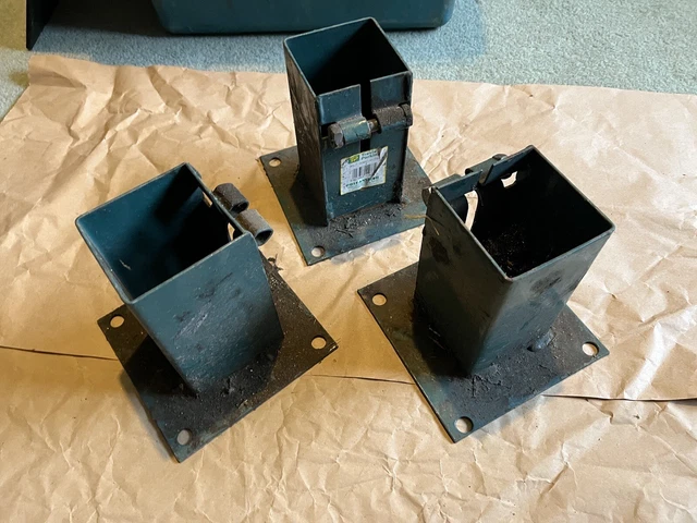 3x Fence Post Ground Anchors 3”x3”