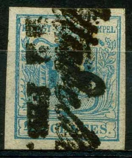 Lombardei und Venetien 1850 Sass. 12b Gestempelt 80% signiert Cardillo